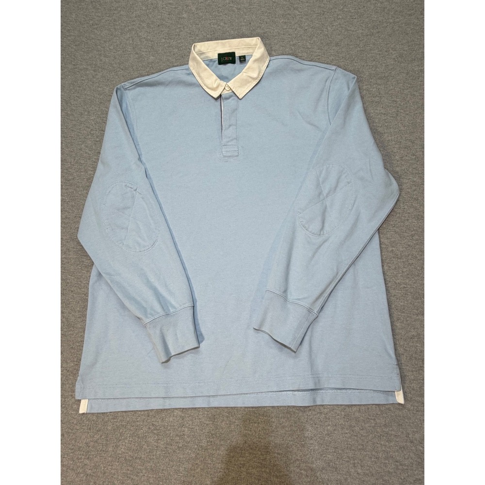 Vintage J Crew Shirt Mens XL Rugby Polo Oarsman Heavy Cotton Preppy Padded Elbow